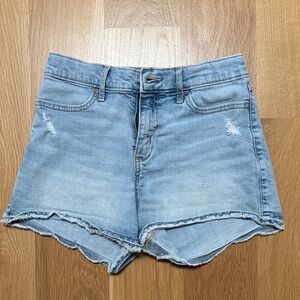 abercrombie kids Light Blue Denim High-Waist Jean Shorts